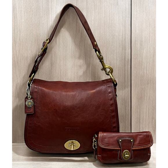 Y2K Coach 11134 Legacy Shoulder Flap Bag & 40708 Legacy Wristlet - Picture 1 of 16